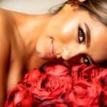 Beautiful Woman Holding Roses