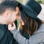 Close-up of a a Happy Couple being Affectionate to Each Other